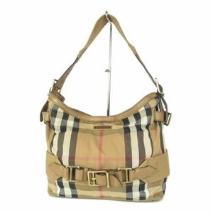 Burberry Beige and Black Check Shoulder Bag